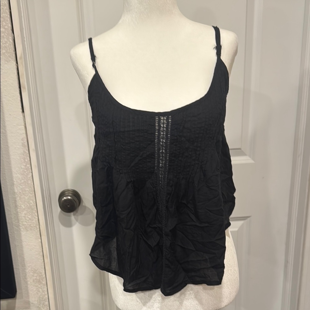 Black Asymmetrical Sleeveless Camisole